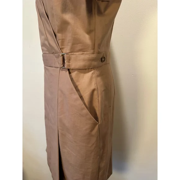 REISS | Quiet Luxury Wrap-Style Belted Dress | Camel Neutral | US 8 - Picture 6 of 11